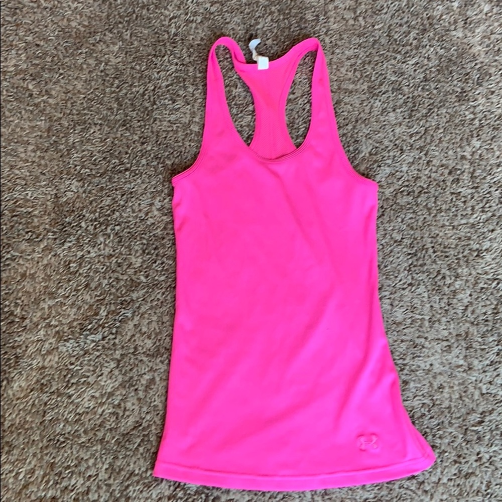 Under Armor neon pink tank top size S